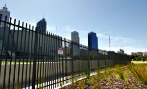 commercial garrison security fencing at Perth city.