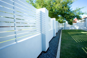 White louvre Hamptons Style fence