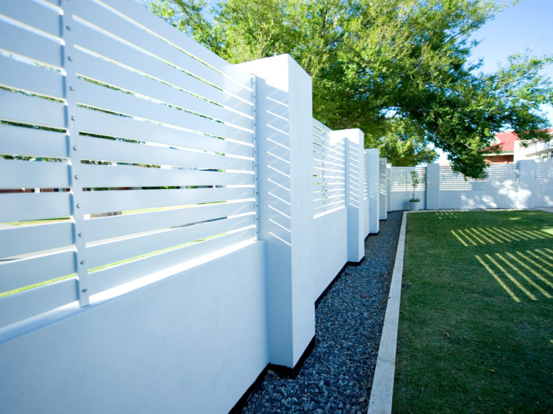 White louvre Hamptons Style fence
