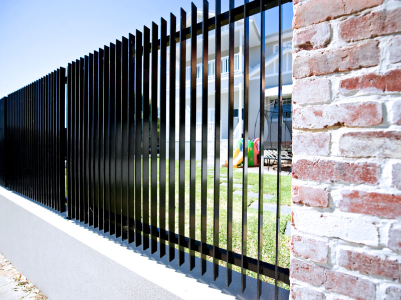 Black Infill Blade Fencing installed by fencing contractors in Perth